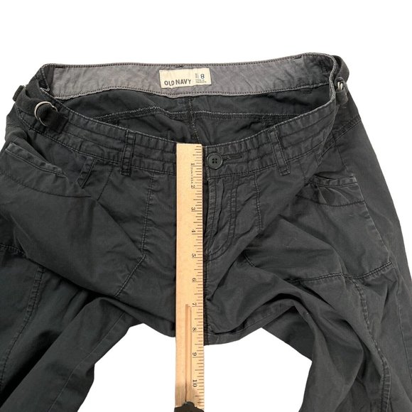 OLD NAVY Pants Women's Cotton Blend Roll-Tab Capri's Zippers Gray Size 8 - Picture 4 of 11